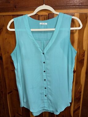 Maurices Aqua Button-Front V-Neck Sleeveless Tank